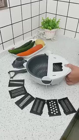 Multifunctional Vegetable Fruits Cutter Shredder with Rotating Drain Basket
