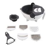 Multifunctional Vegetable Fruits Cutter Shredder with Rotating Drain Basket