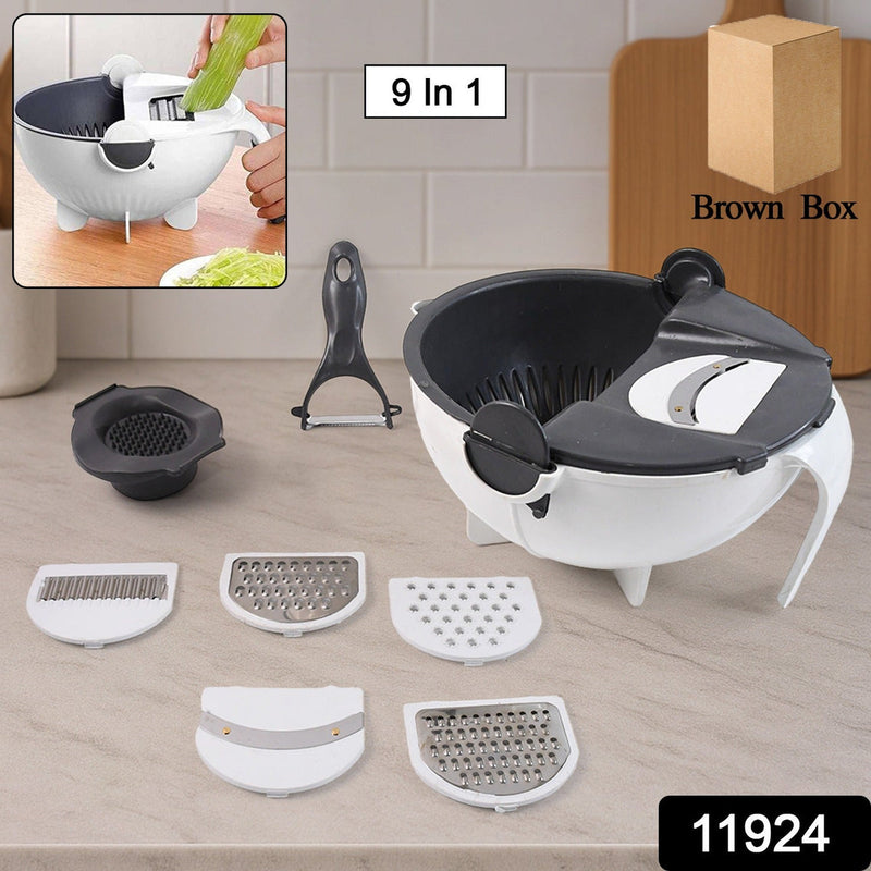 Multifunctional Vegetable Fruits Cutter Shredder with Rotating Drain Basket